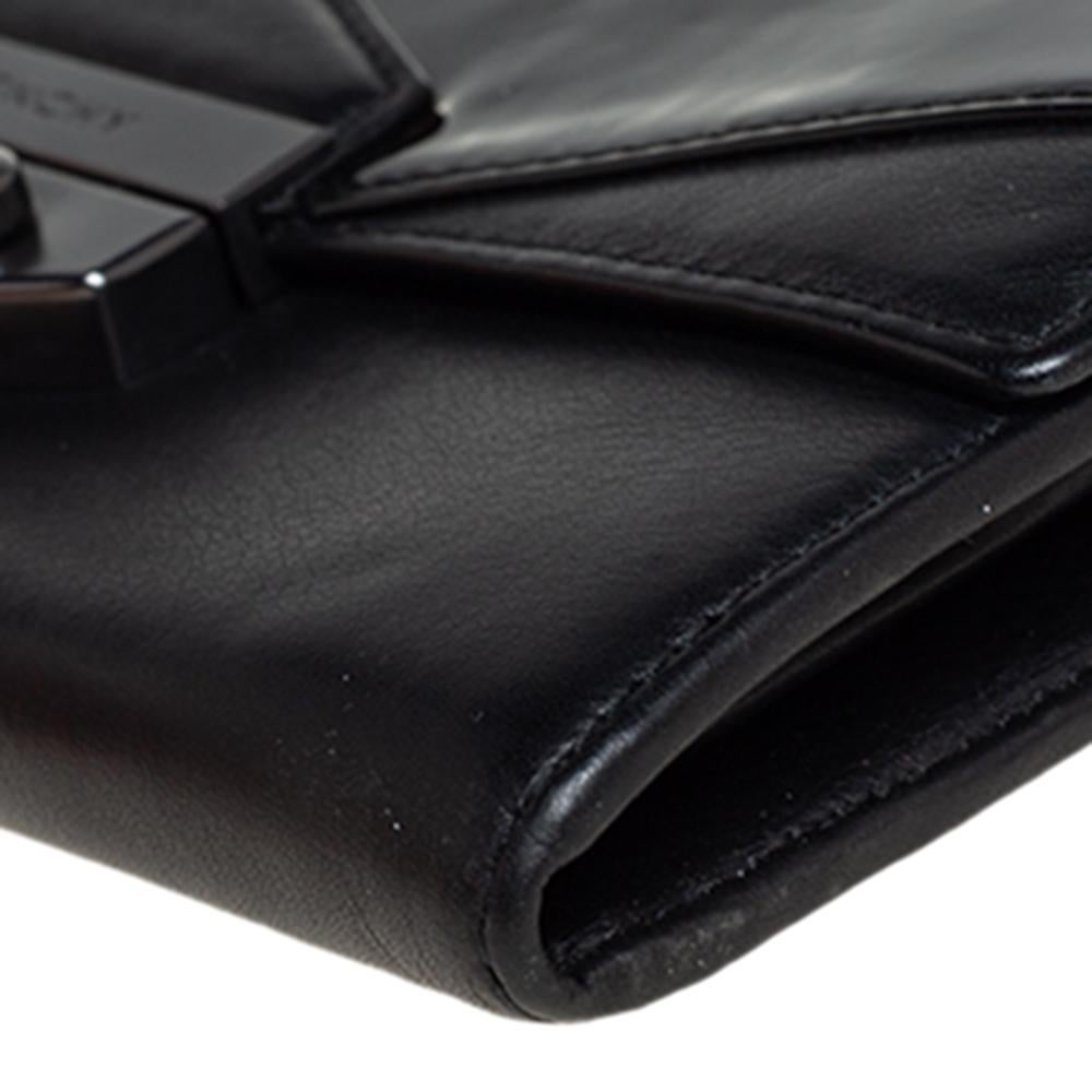 Givenchy Black Patent and Leather Flap Continental Wallet 1