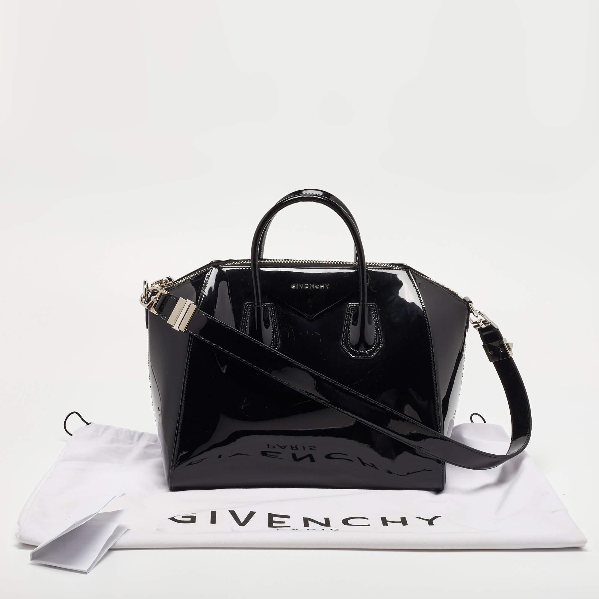 Givenchy Black Patent Leather Medium Antigona Satchel 8