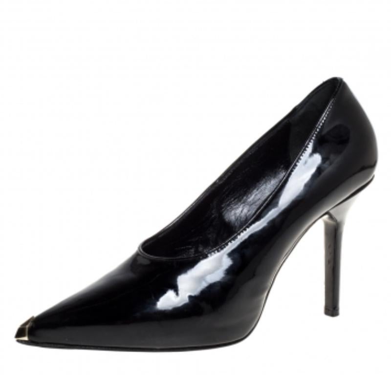 Givenchy Black Patent Leather Pointed Toe Pumps Size 39.5 en venta 1