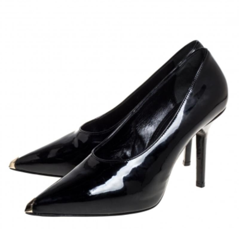 Givenchy Black Patent Leather Pointed Toe Pumps Size 39.5 en venta 2