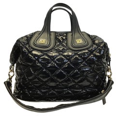 Givenchy Black Patent Quilted Leather Handbag