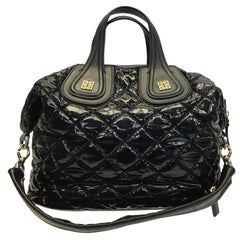 Givenchy Black Patent Quilted Leather Handbag 