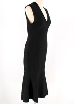 Givenchy Black Peplum-Hem Bandage Dress SIZE M