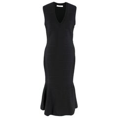 Givenchy Black Peplum-Hem Bandage Dress SIZE M