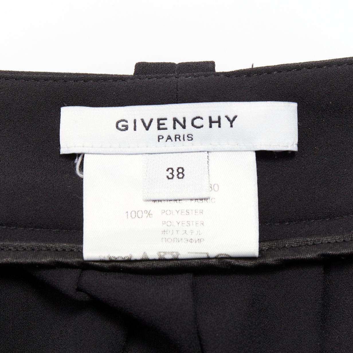 GIVENCHY black pleated front drop crotch harem knee length shorts FR38 M en venta 3