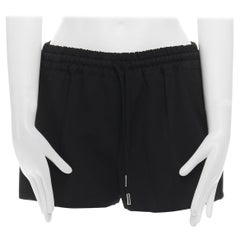 GIVENCHY black pleated front elasticated drawstring shorts pants M