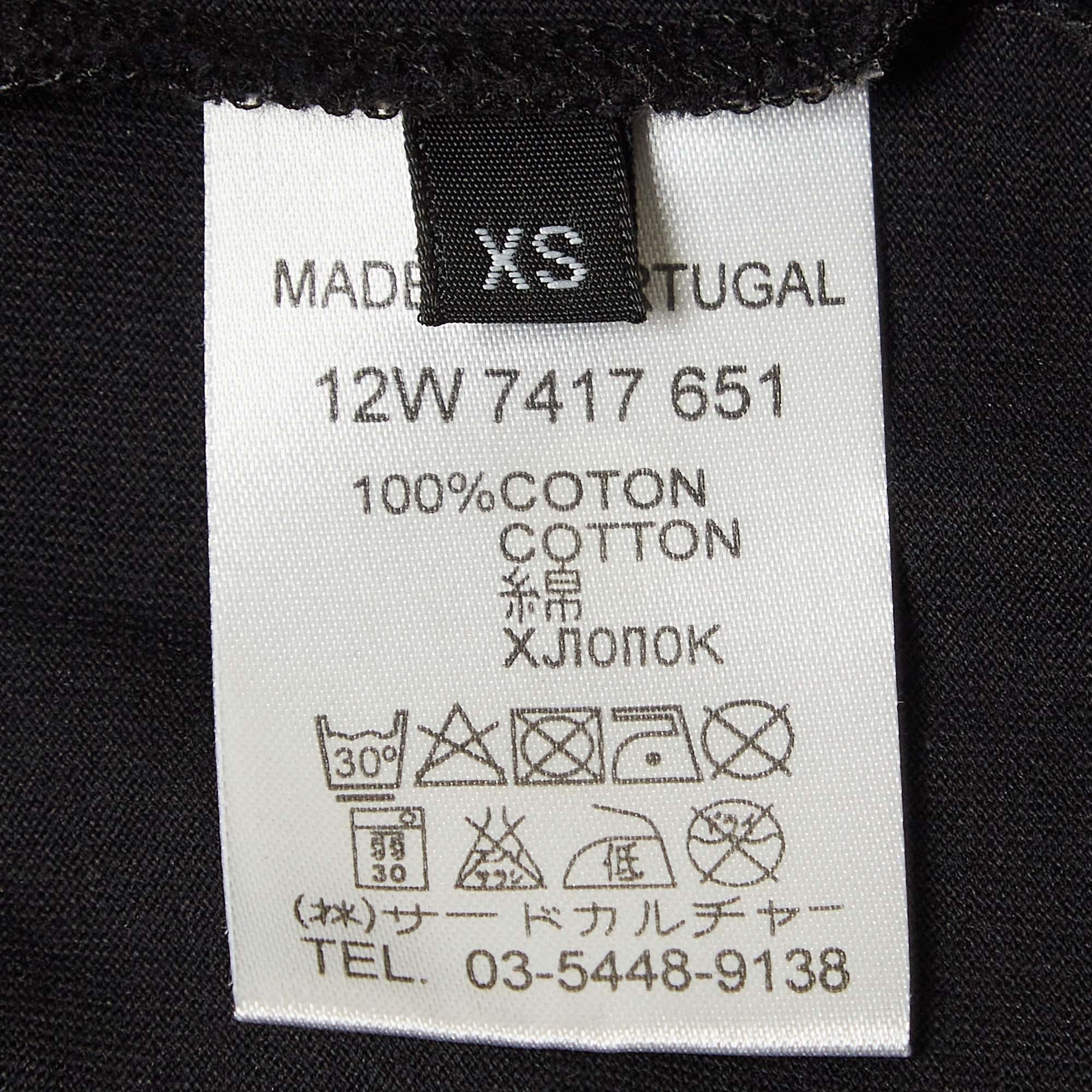 Givenchy Black Printed Cotton Crew Neck T-Shirt XS For Sale 1