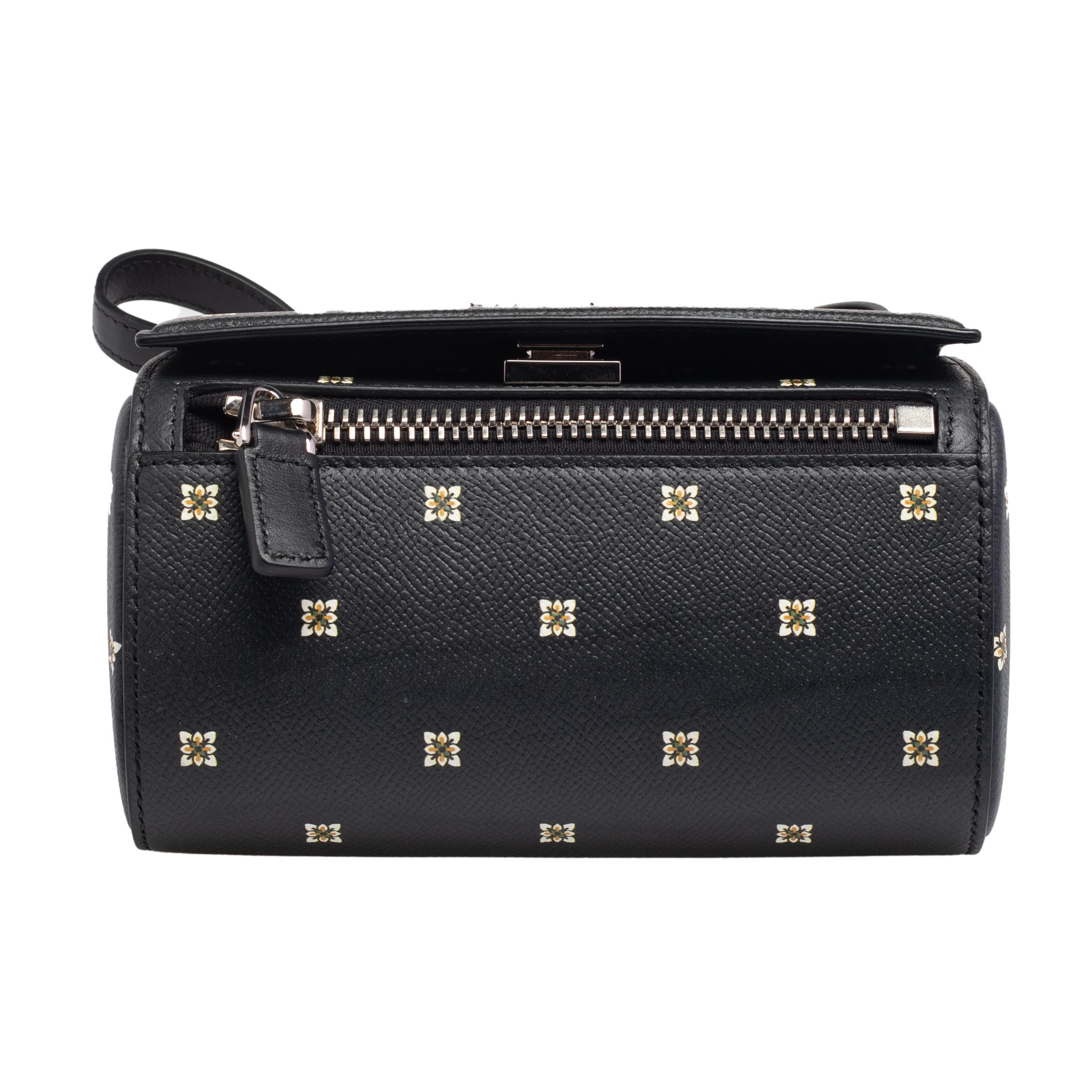 Givenchy Black Printed Leather Mini Pandora Box Shoulder Bag 1