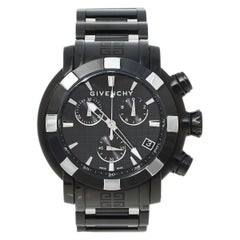 Givenchy Black PVD Coated Stainless Steel Chrono GV.5220J Men's Wristwatch 48 mm