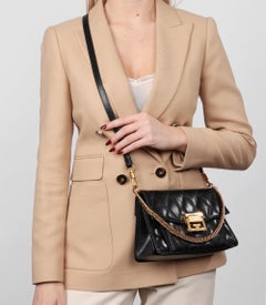 Givenchy Black Quilted Goatskin Leather Small GV3 Shoulder Bag