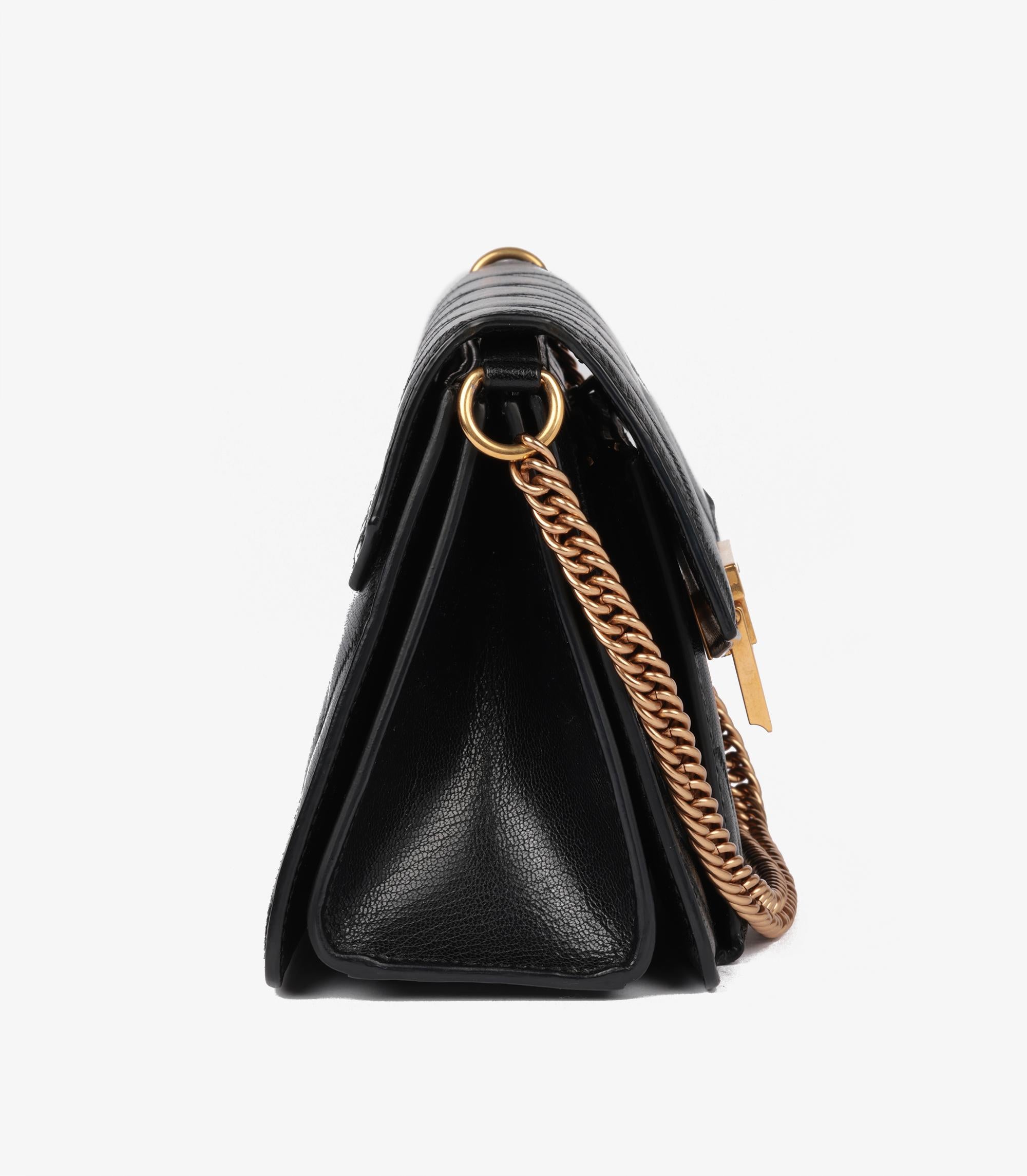 Givenchy Black Quilted Goatskin Leather Small GV3 Shoulder Bag For Sale 1