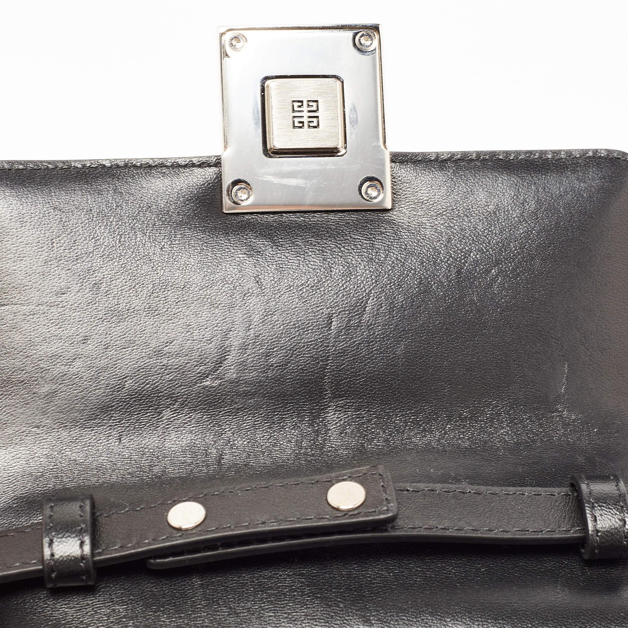Givenchy Black Quilted Leather 4G Logo Flap Crossbody Bag 7