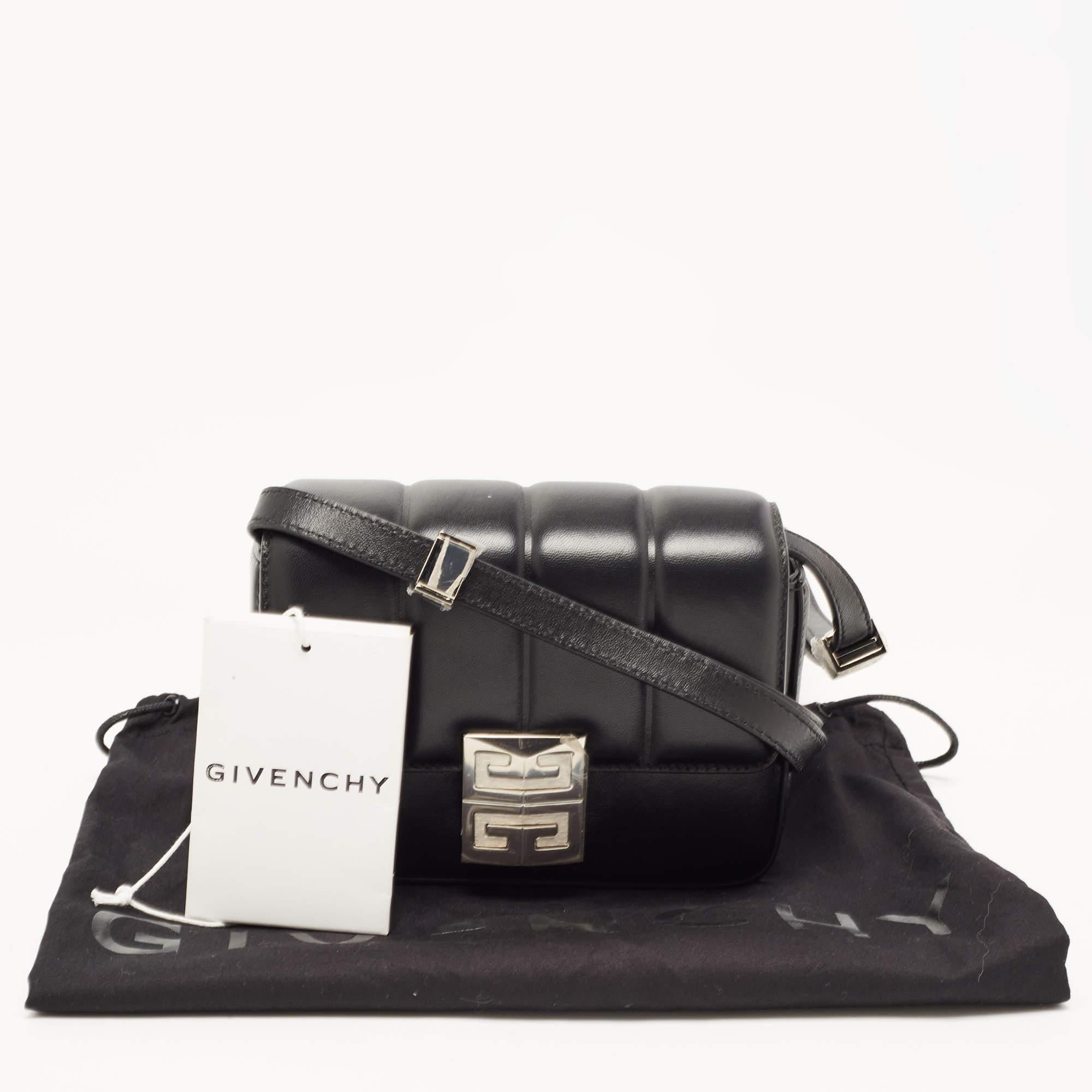 Givenchy Black Quilted Leather 4G Logo Flap Crossbody Bag 10