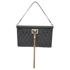 Givenchy Black Quilted Leather Large Gem Shoulder Bag