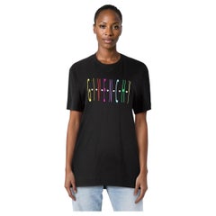 Givenchy Schwarz 
Regenbogen Gesticktes Logo T-Shirt Größe XXL