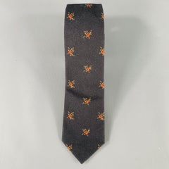 GIVENCHY Black Red Floral Cotton Tie