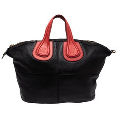 Used Givenchy Black/Red Leather Nightingale Satchel