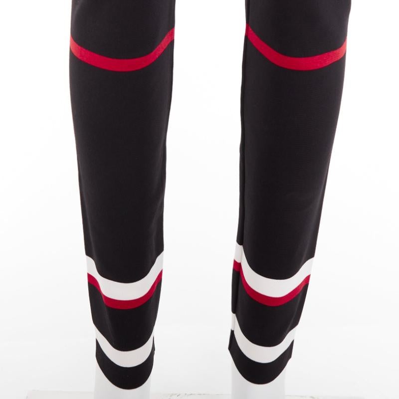 GIVENCHY black red white striped hem viscose knit legging pants XS
Reference: NKLL/A00612
Brand: Givenchy
Designer: Riccardo Tisci
Material: Viscose, Blend
Color: Black, Red
Pattern: Striped
Closure: Elasticated
Made in: Italy

CONDITION:
Condition:
