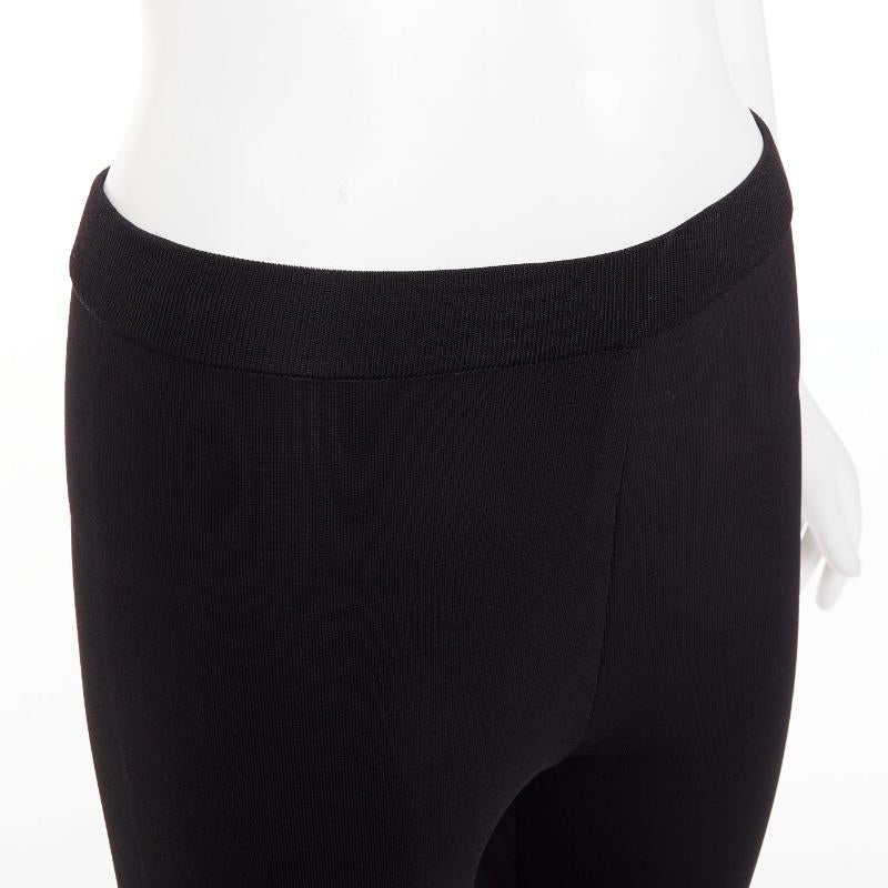 GIVENCHY black red white striped hem viscose knit legging pants XS in vendita 2