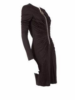 Givenchy Black Ring-Pull Ruched Mini Dress Size L