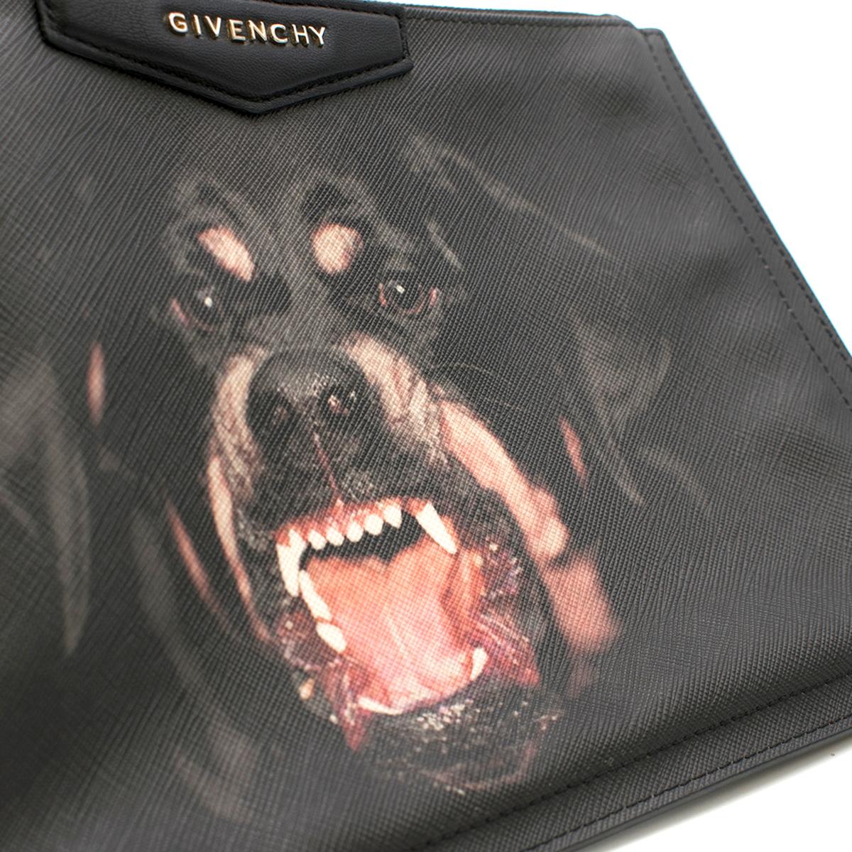 Givenchy Black Rottweiler Large Zipped Pouch In Excellent Condition In London, GB