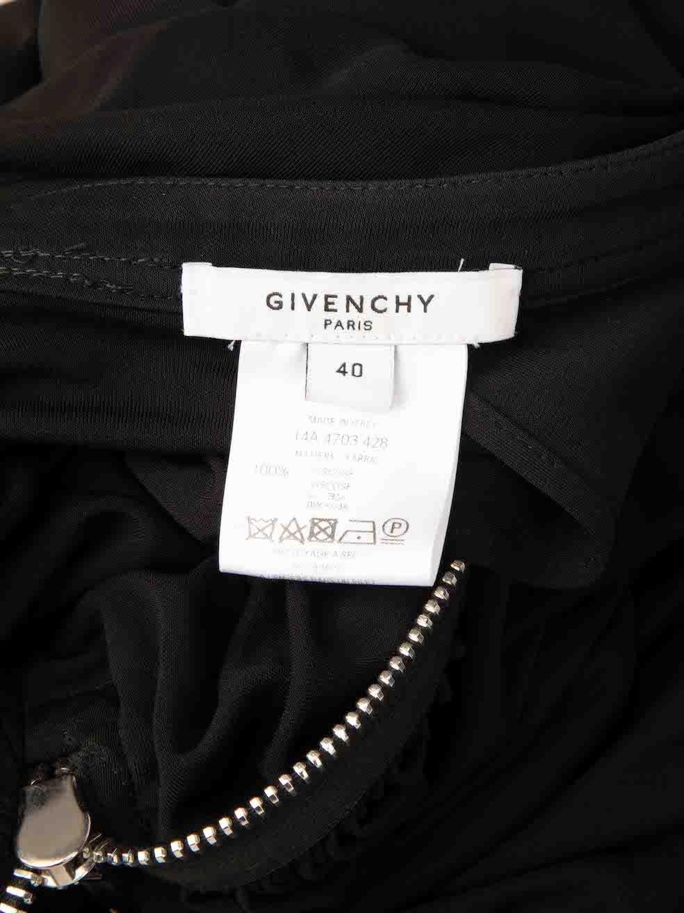 Women's Givenchy Black Ruched Zip Detail Midi Skirt Size L For Sale
