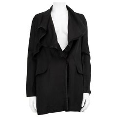 Givenchy Black Ruffle Trim Blazer Size S