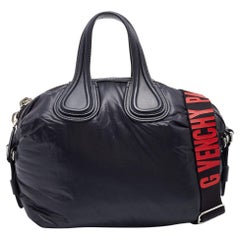 Givenchy Black Satin and Leather Small Nightingale Bag