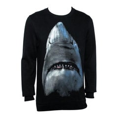 Givenchy Black Shark Printed Cotton Crew Neck Sweatshirt XS
