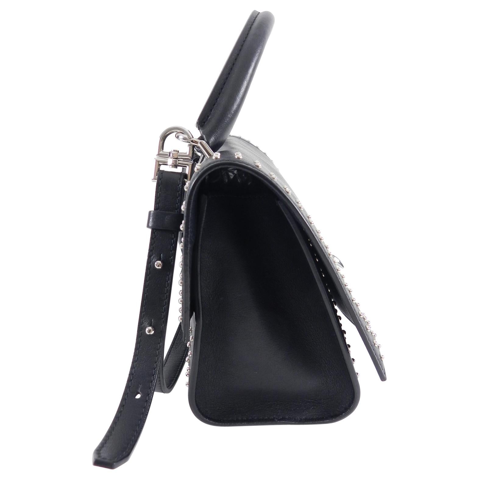 Women's Givenchy Black Shark Tooth Mini Stud Shoulder Bag 