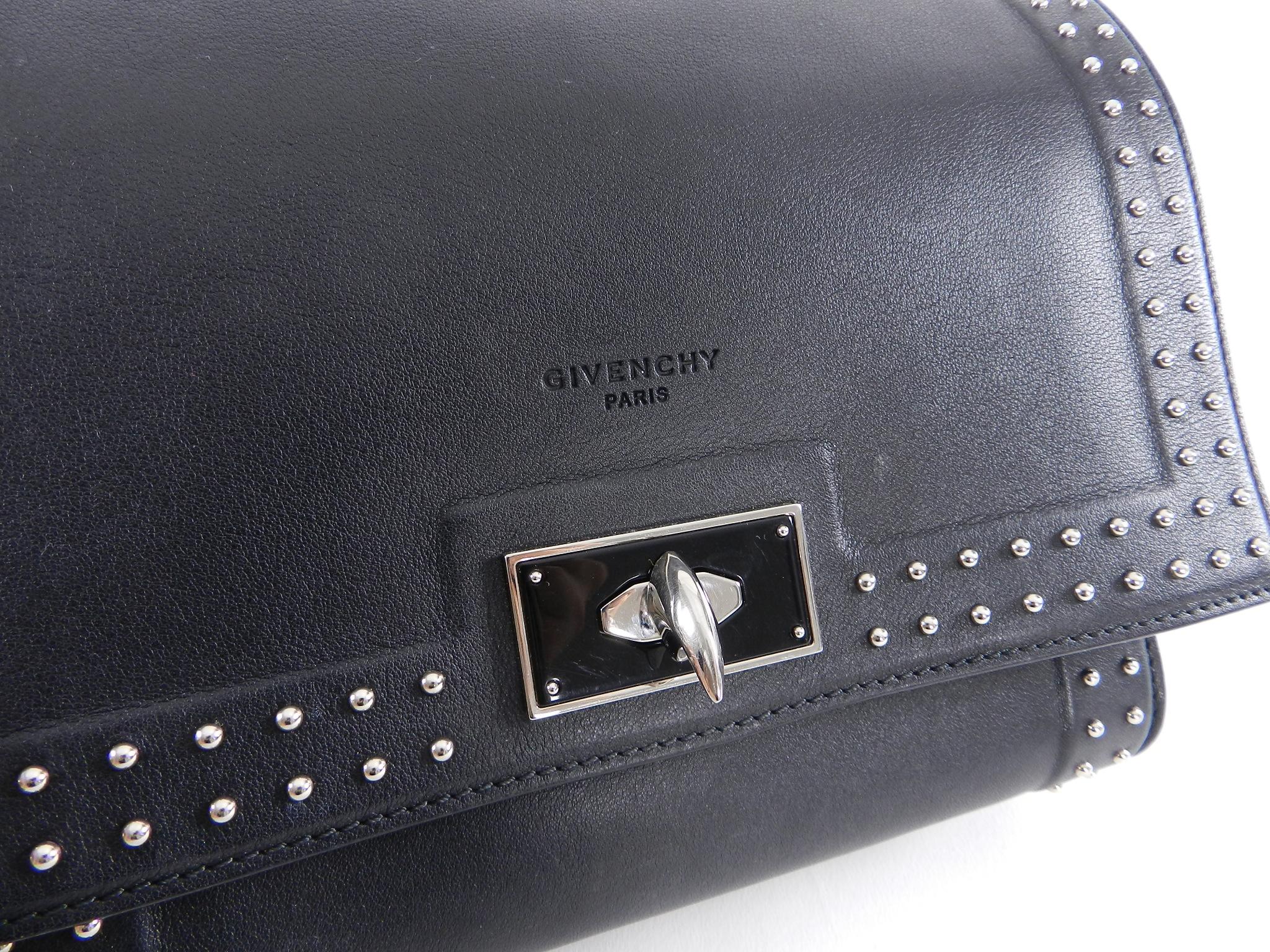 Givenchy Black Shark Tooth Mini Stud Shoulder Bag  2