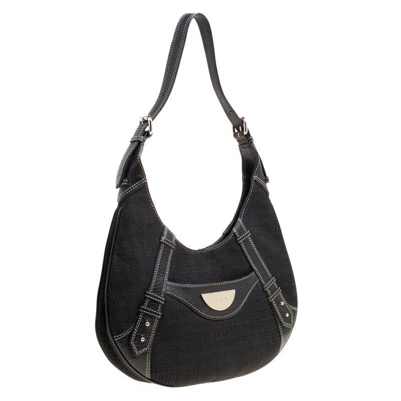 Women's Givenchy Black Signature Canvas and Leather Hobo