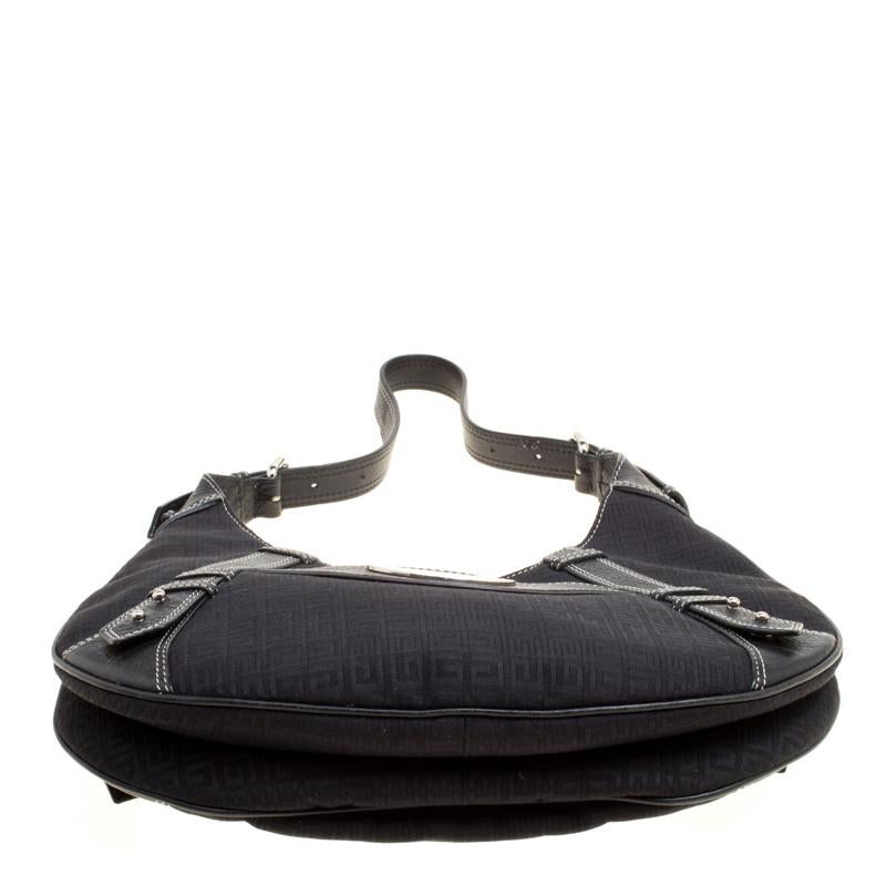 Givenchy Black Signature Canvas and Leather Hobo 1