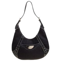 Used Givenchy Black Signature Canvas and Leather Hobo