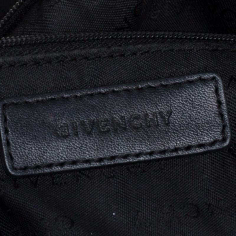Givenchy Black Signature Canvas and Leather Satchel For Sale 6