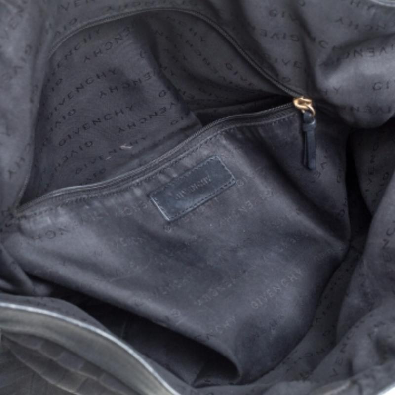 Givenchy Black Signature Canvas and Leather Satchel For Sale 5