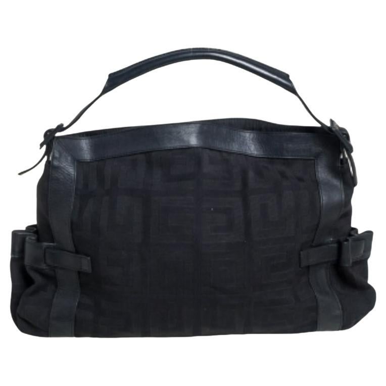 Givenchy Black Signature Canvas and Leather Satchel For Sale