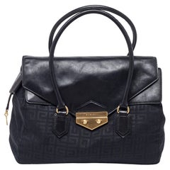 Fourre-tout en toile et cuir Givenchy Signature noir