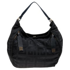 Givenchy Black Signature Nylon and Leather Hobo