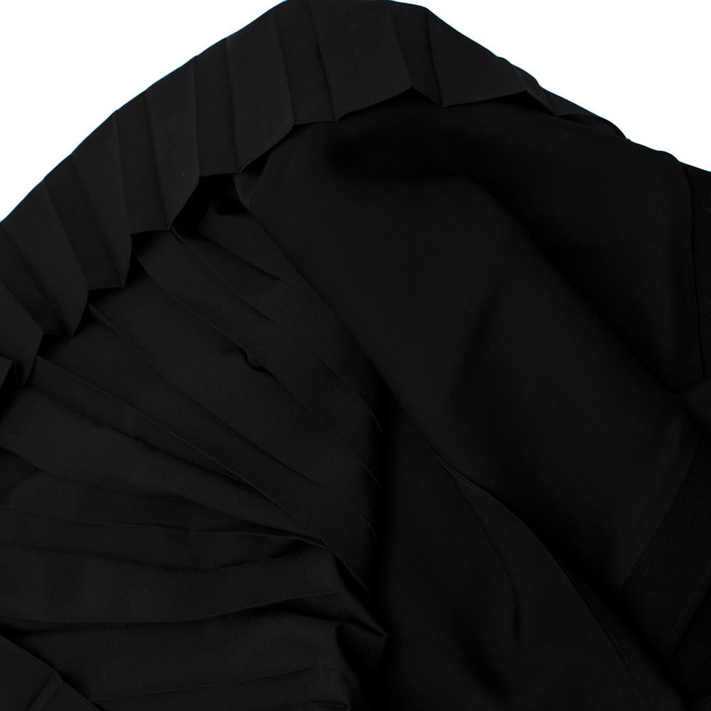 black silk pleated skirt