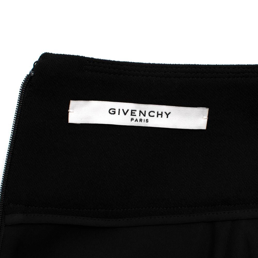 Givenchy Black Silk Blend Pleated Midi Skirt  - Size US 4 For Sale 1