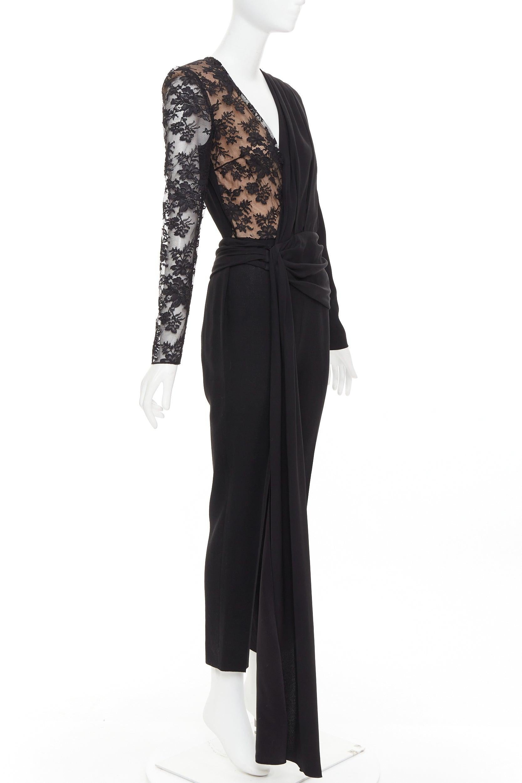 GIVENCHY mono negro de seda y algodón con encaje FR36 S Negro en venta