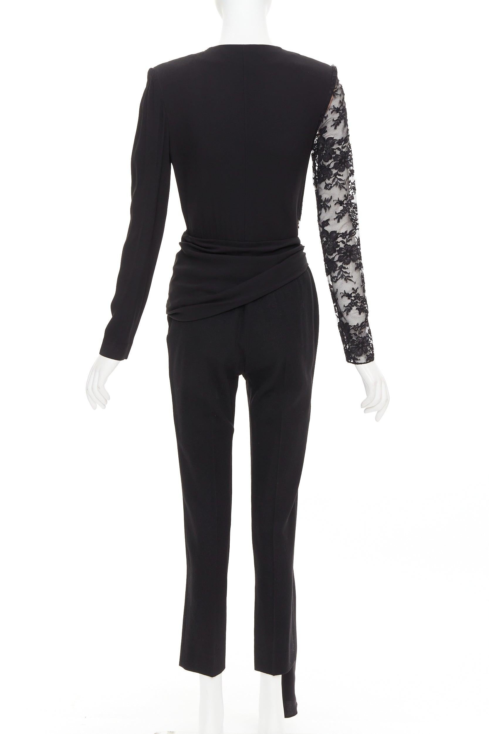 De las mujeres GIVENCHY mono negro de seda y algodón con encaje FR36 S en venta