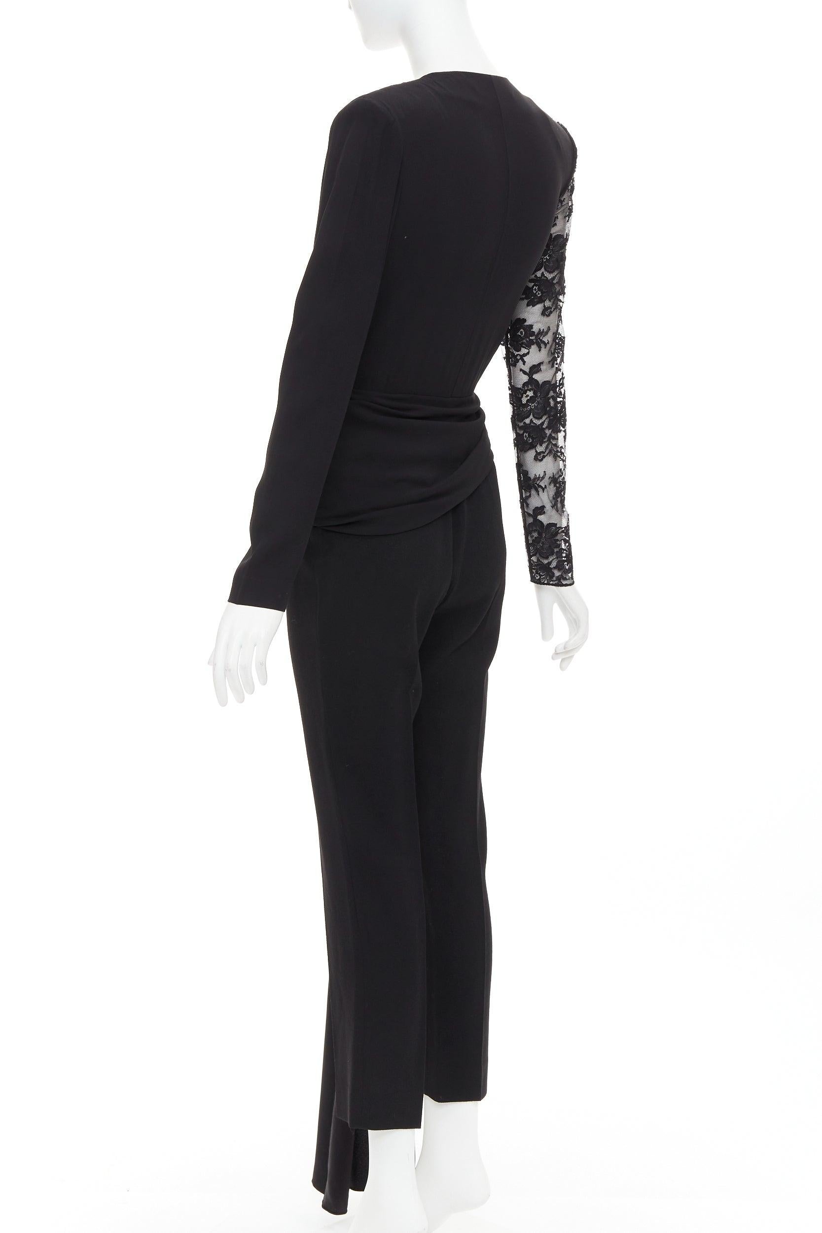 GIVENCHY mono negro de seda y algodón con encaje FR36 S en venta 1