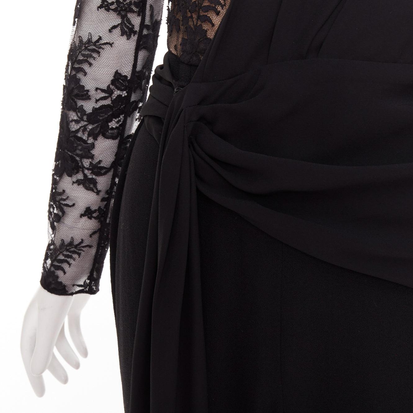 GIVENCHY mono negro de seda y algodón con encaje FR36 S en venta 2