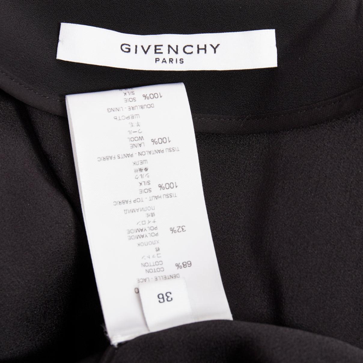 GIVENCHY mono negro de seda y algodón con encaje FR36 S en venta 3