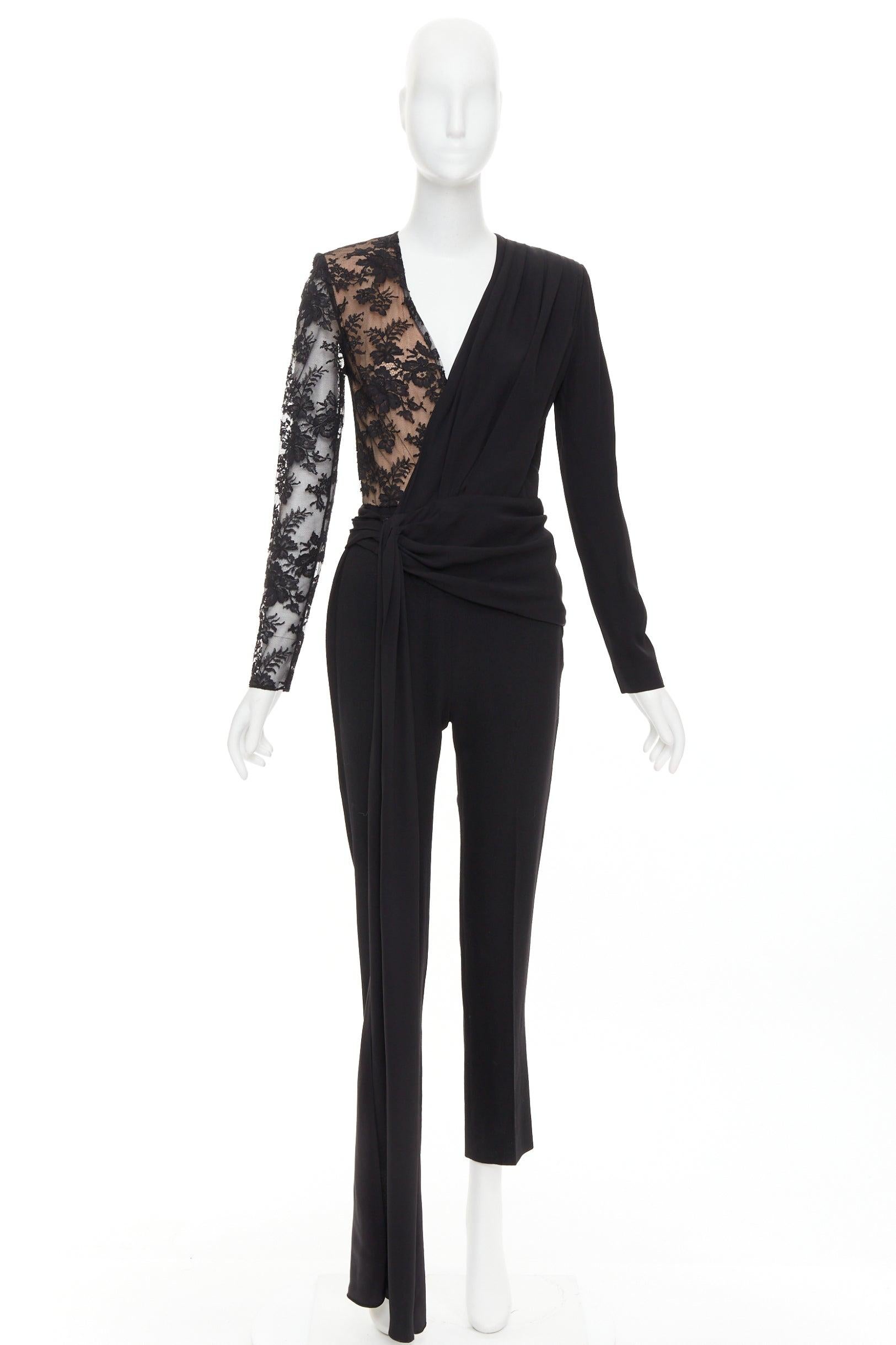 GIVENCHY mono negro de seda y algodón con encaje FR36 S en venta 4