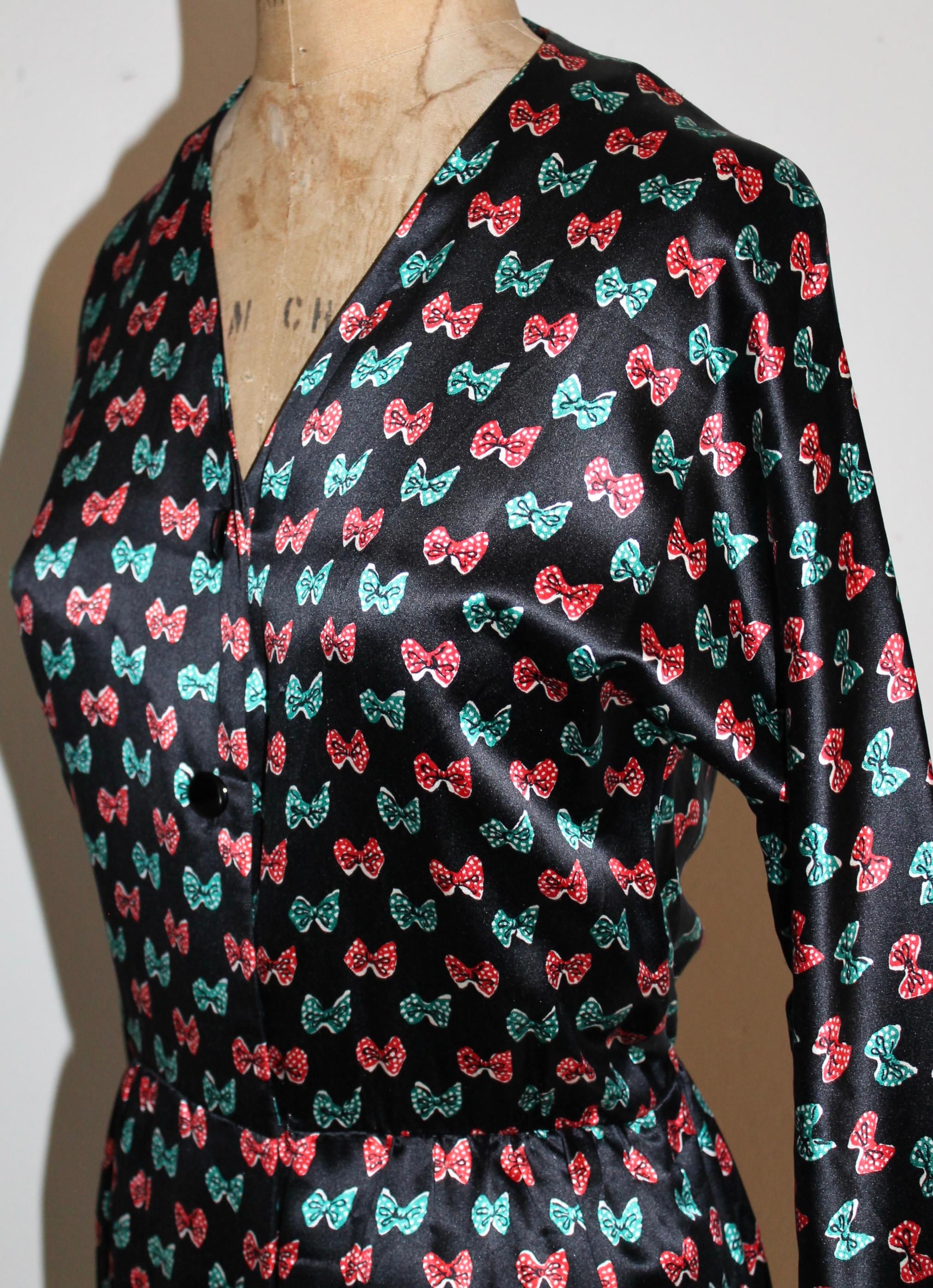 Vestido de seda negro Givenchy en venta 1