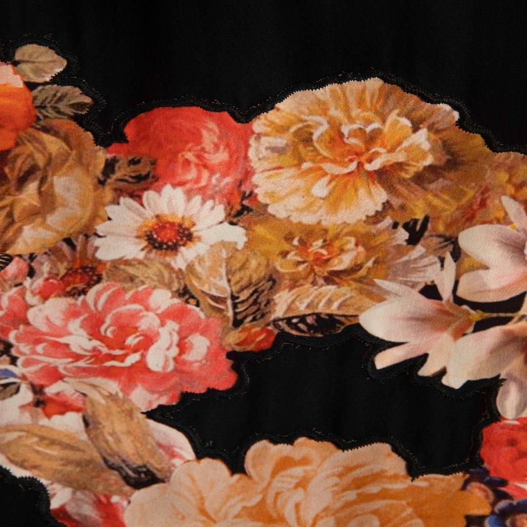 Givenchy Black Silk Floral Long Sleeve Top Size S In Good Condition For Sale In London, GB