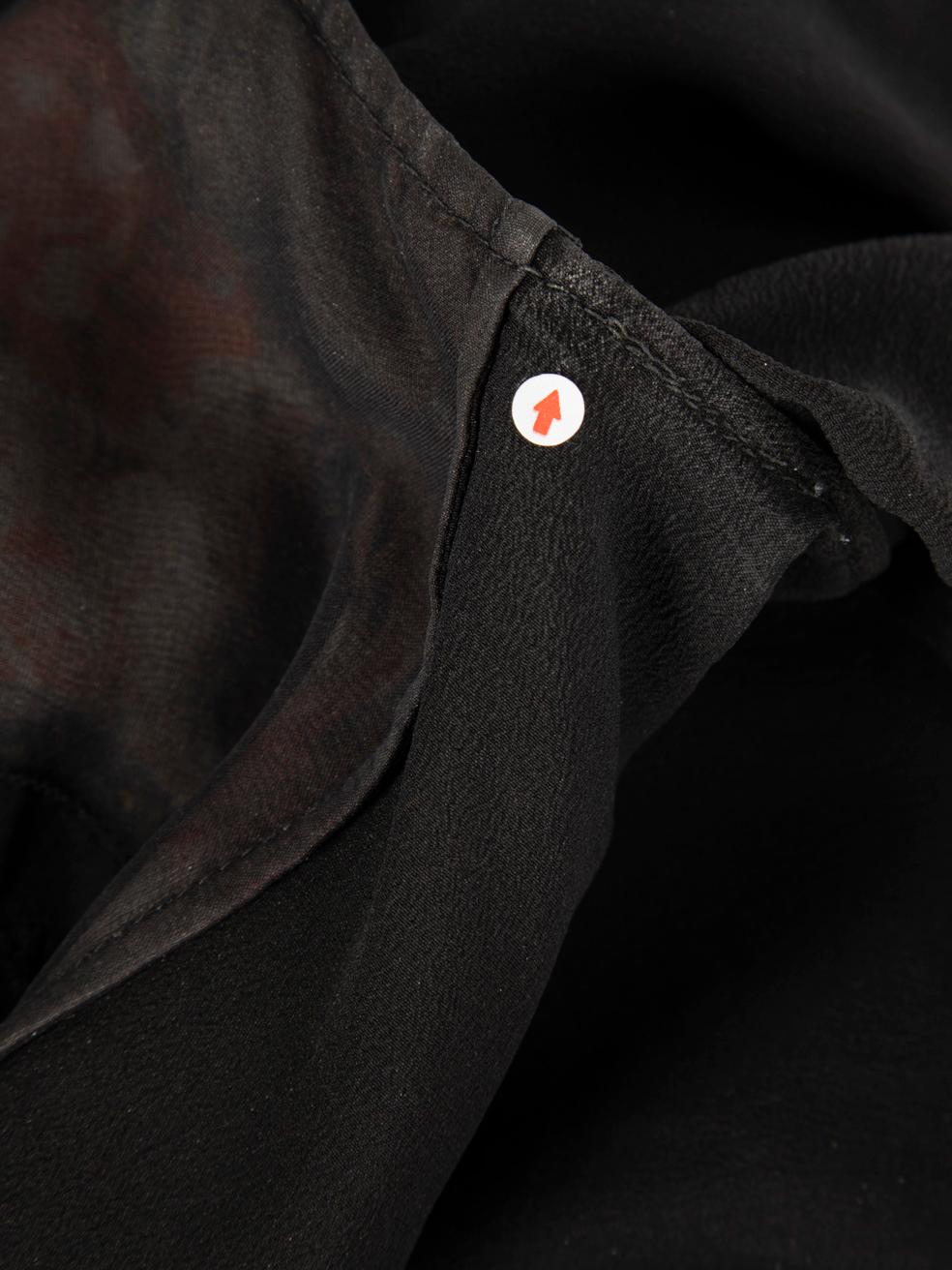 Givenchy Black Silk Floral Long Sleeve Top Size S For Sale 5